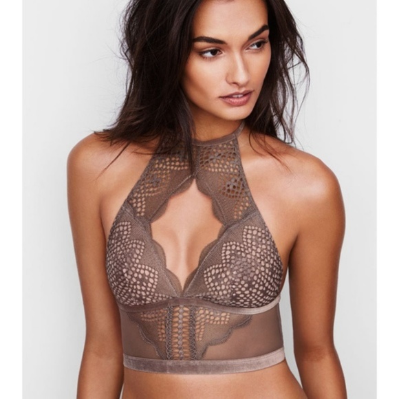 NWT Victoria's Secret Mesh Halter Bralette - Picture 2 of 8